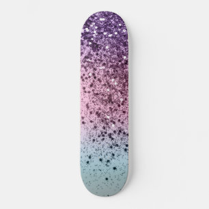 Unicorn Girls Glitter #6c (Faux Glitter) #shiny Skateboard