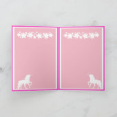 Unicorn girly roze en wit met sterren kaart (Binnen)