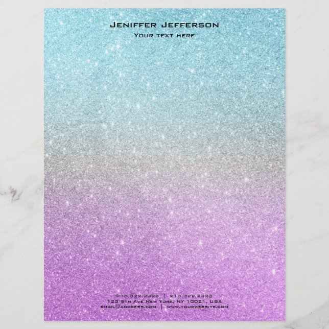 Unicorn glitter Letterhead Briefhoofd (Voorkant)
