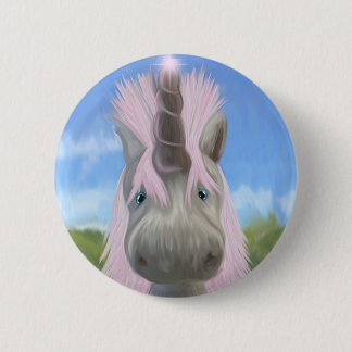 Unicorn-gloed Ronde Button 5,7 Cm