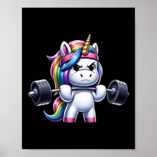 Unicorn Gym Deadlift Fitness Workout Gewichtheffen Poster
