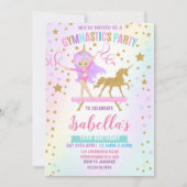 Unicorn Gymnastique anniversaire Invitation (Devant)