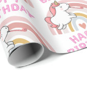 Unicorn Happy Birthday Cadeaupapier (Rol Hoek)