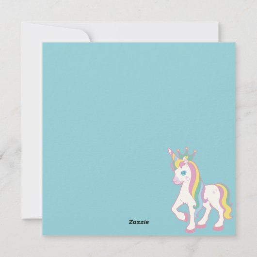 Unicorn Happy Birthday Holiday Kaart (Achterkant)