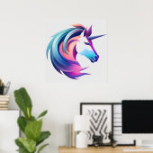Unicorn Head Poster (Thuiskantoor)