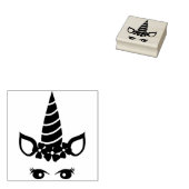 Unicorn Head Rubberstempel (Gestempeld)