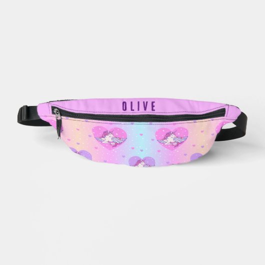 Unicorn Hearts Fanny Pack - rose & violet (Recto)