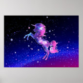 Unicorn heelal sterren in het heelal poster (Voorkant)