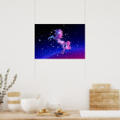 Unicorn heelal sterren in het heelal poster (Keuken)