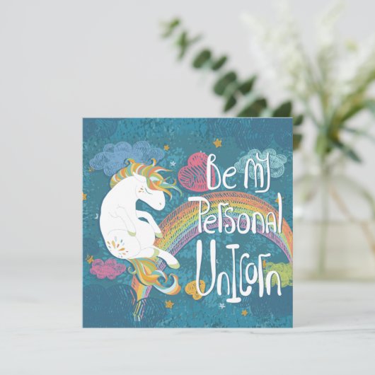 Unicorn Holiday Kaart (Staand voorkant)