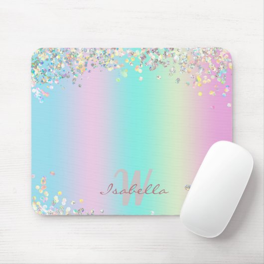 Unicorn holografische glitter muismat (Met muis)