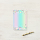 Unicorn holografische glitter post-it® notes (Op bureau)