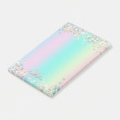 Unicorn holografische glitter post-it® notes (Schuin)