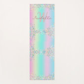 Unicorn holografische glitter yogamat (Voorkant)