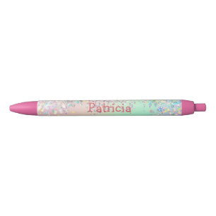 Unicorn holografische glitter zwarte inkt pen