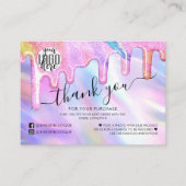 Unicorn Holographic Glitter Customer Hartelijk dan Visitekaartje (Voorkant)