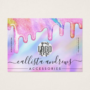 Unicorn Holographic Glitter Drift Logo Bracelet Visitekaartje