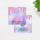 Unicorn Holographic Glitter-schijven verdienen Log Vierkante Visitekaartjes (Bureau)