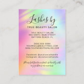 Unicorn Holographic Lash Extensions Aftercare Icon Visitekaartje (Achterkant)