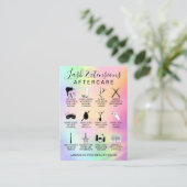 Unicorn Holographic Lash Extensions Aftercare Icon Visitekaartje (Staand voorkant)