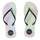 Unicorn Holographic Rainbow Custom Business Logo Teenslippers (Voetbed)