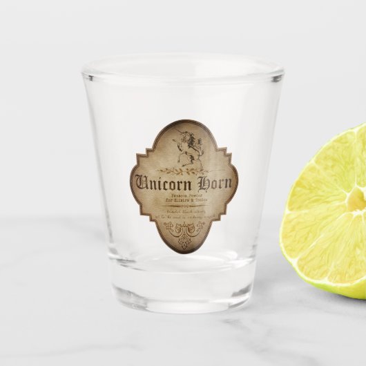 Unicorn Horn Apothecary Halloween Shot Glas (Voorkant)