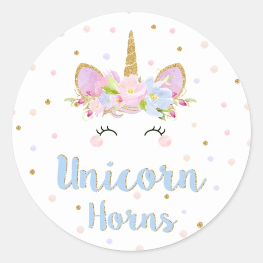 Unicorn Horns Sticker Anniversaire Fête Favoriser  (Devant)