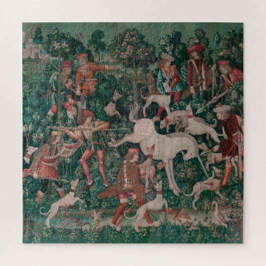 Unicorn Hunt Medieval Art - Unicorn verdedigt Hims Legpuzzel (Verticaal)