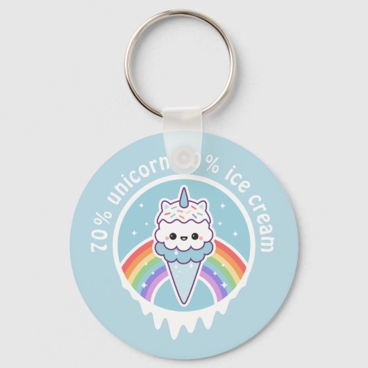 Unicorn Ice Cream Cone Sleutelhanger (Voorkant)