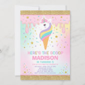 Unicorn Ice Cream Invitation Magic Ice Cream Party (Devant)