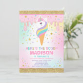 Unicorn Ice Cream Invitation Magic Ice Cream Party (Debout devant)