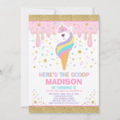 Unicorn Ice Cream Invitation Magic Ice Cream Party (Devant)