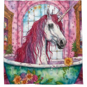 Unicorn in de Bathtub Douchegordijn (Voorkant)