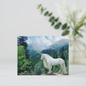 Unicorn in de bergen briefkaart (Staand voorkant)