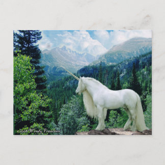 Unicorn in de bergen briefkaart