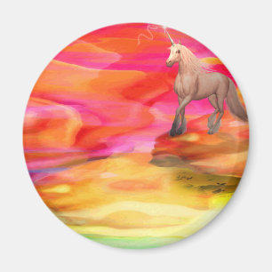 Unicorn in de gekleurde woestijn magneet