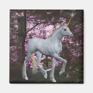 Unicorn in Forest Fantasy Magnet Magneet