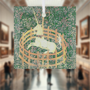 Unicorn in gevangenschap glas ornament