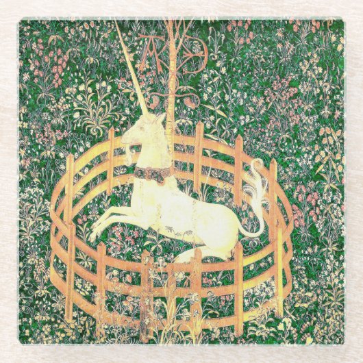 Unicorn in gevangenschap glazen onderzetter (Voorkant)