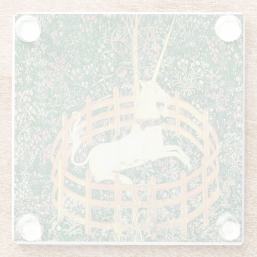 Unicorn in gevangenschap glazen onderzetter (Achterkant)