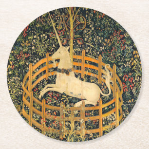 Unicorn in gevangenschap ronde kartonnen onderzetter