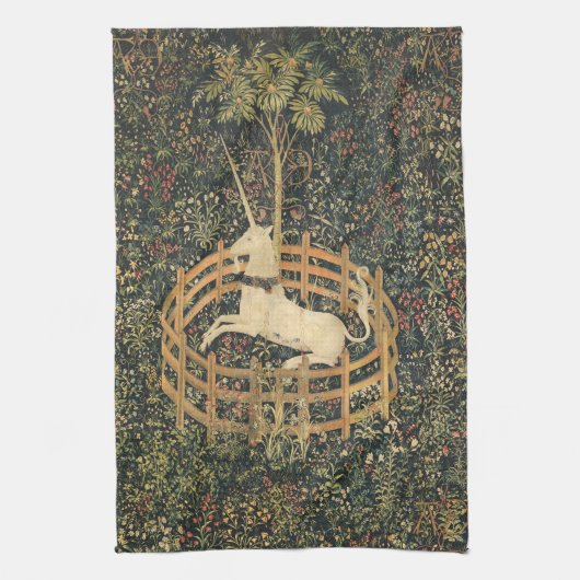 Unicorn in gevangenschap theedoek (Verticaal)