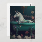 Unicorn in het Bathtub-Briefkaart Briefkaart (Voorkant / Achterkant)