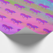 Unicorn in Rainbow Cloud Cadeaupapier (Hoek)