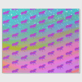 Unicorn in Rainbow Cloud Cadeaupapier (Vlak)