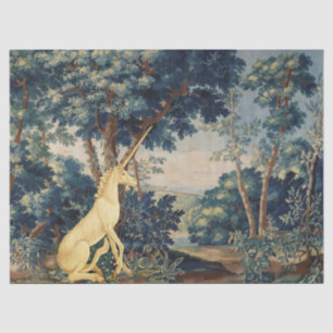 UNICORN IN WOODLAND LANDSCAPE,BOMEN,GROEIEN TISSUEPAPIER