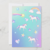 Unicorn Invitation Anniversaire Filles Pastel Arc- (Dos)