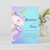 Unicorn Invitation Anniversaire Filles Pastel Arc- (Debout devant)