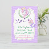 Unicorn Invitation anniversaire, invitation de la  (Debout devant)