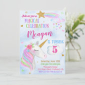 Unicorn invitation anniversaire Magique unicorn fê (Debout devant)